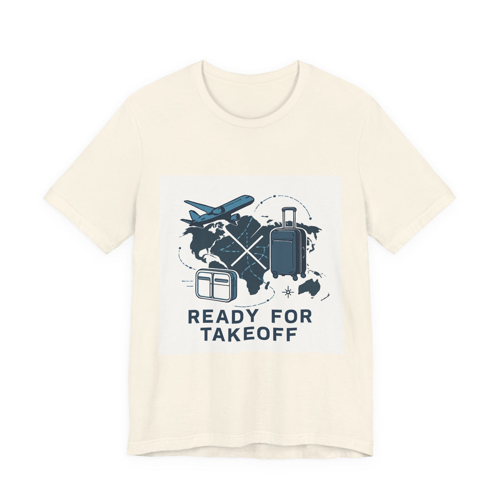 Travel Graphic Tee — "Ready For Takeoff" Plane & Luggage T-Shirt