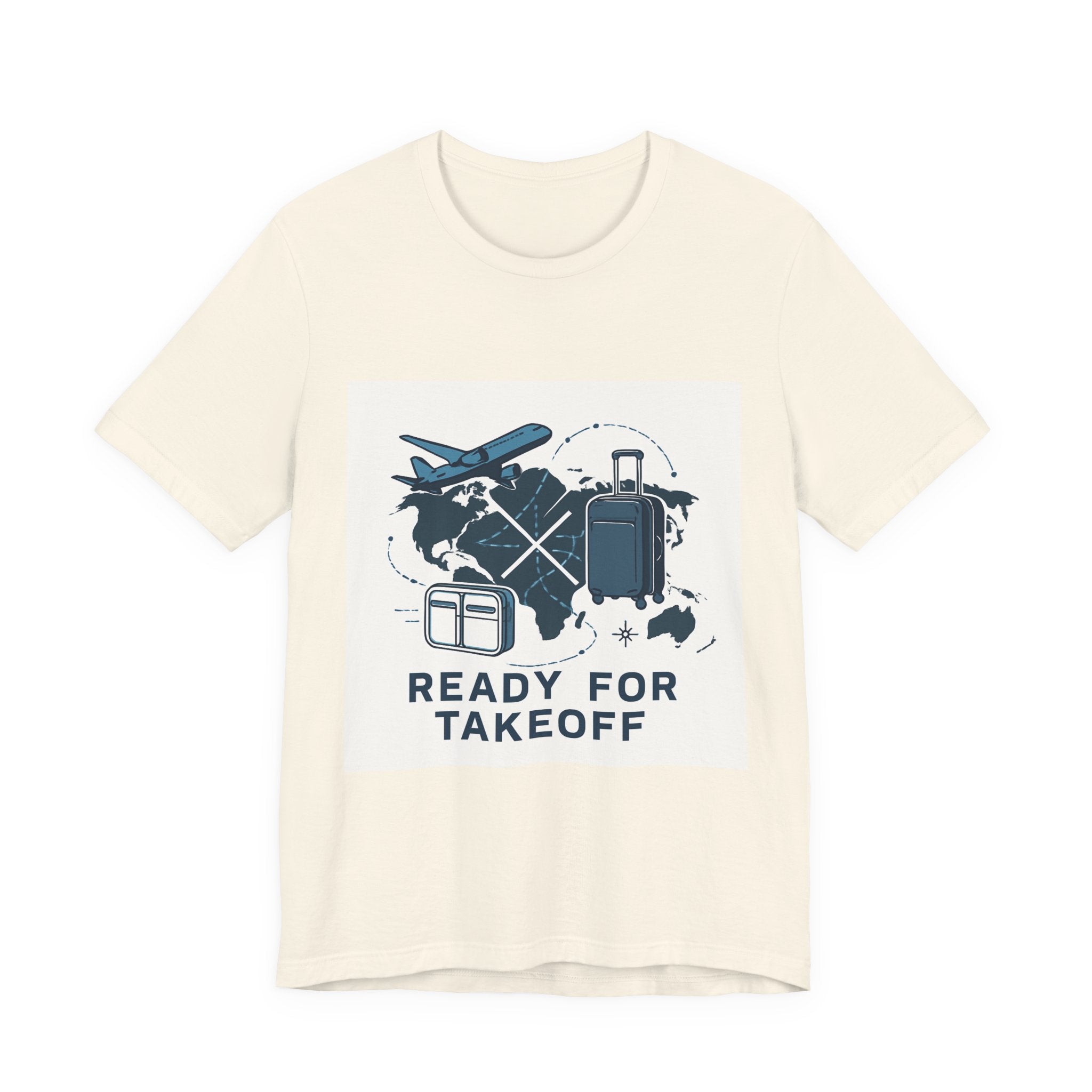 Travel Graphic Tee — "Ready For Takeoff" Plane & Luggage T-Shirt