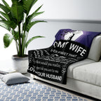 Sherpa Blanket - "To My Wife" Romantic Love Message Gift