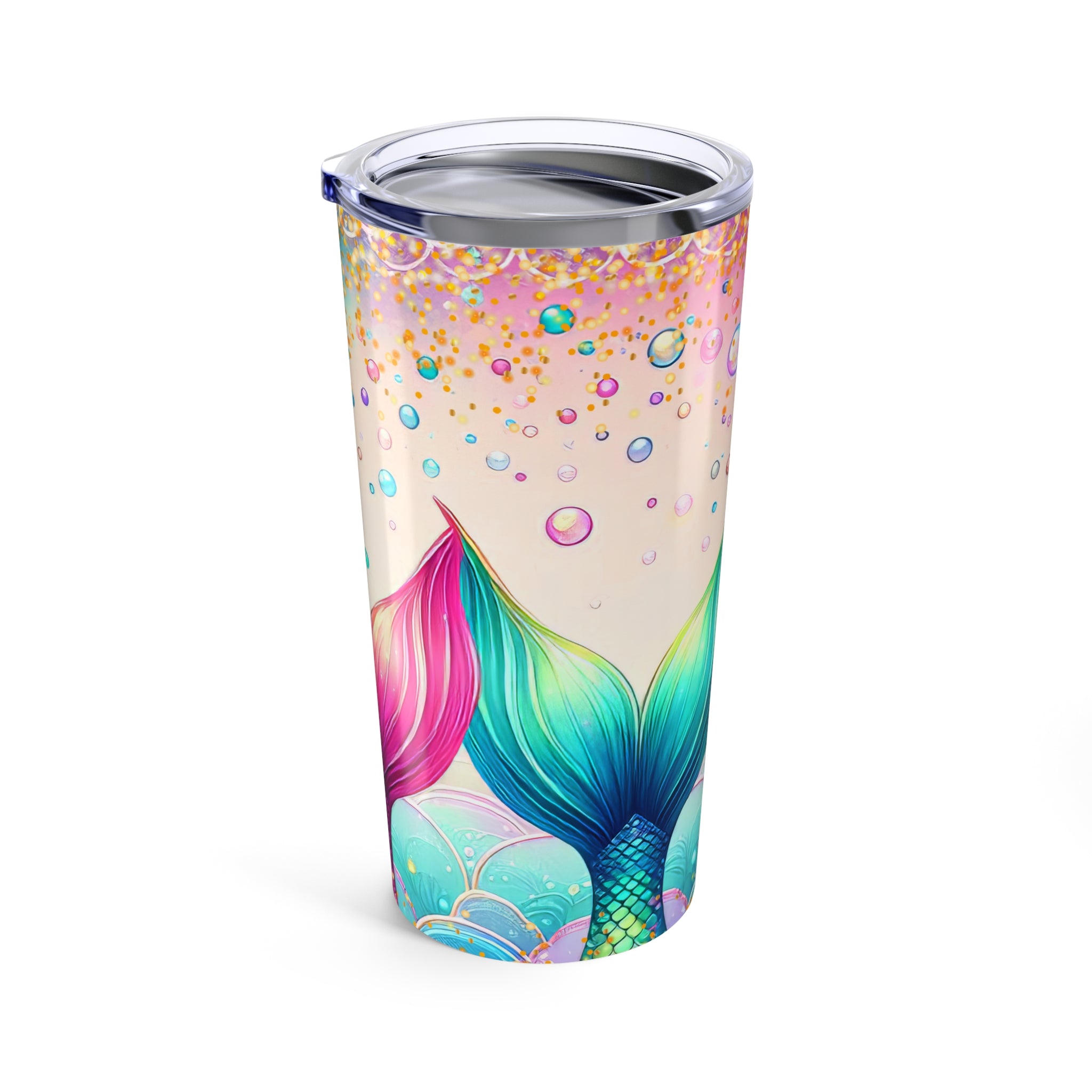 Mermaid Tail  — Colorful Underwater Bubble Stainless Travel Cup