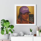 Strength Hat Portrait Framed Poster — Inspirational Scripture Wall Art (Psalm 28)