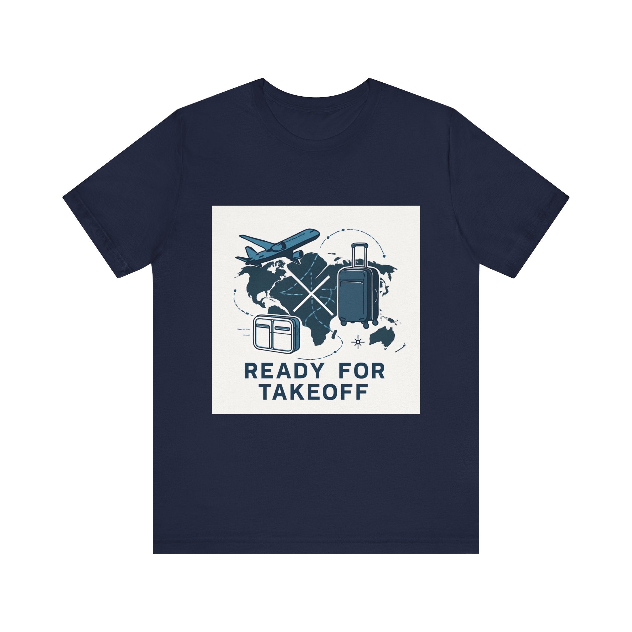 Travel Graphic Tee — "Ready For Takeoff" Plane & Luggage T-Shirt