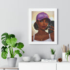 Strength Script Baseball Cap portrait Framed Vertical Poster