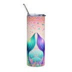 Mermaid Tail 20oz Stainless Steel Tumbler — Colorful Sparkle Ocean Drinkware