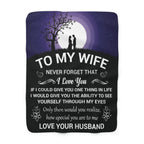 Sherpa Blanket - "To My Wife" Romantic Love Message Gift