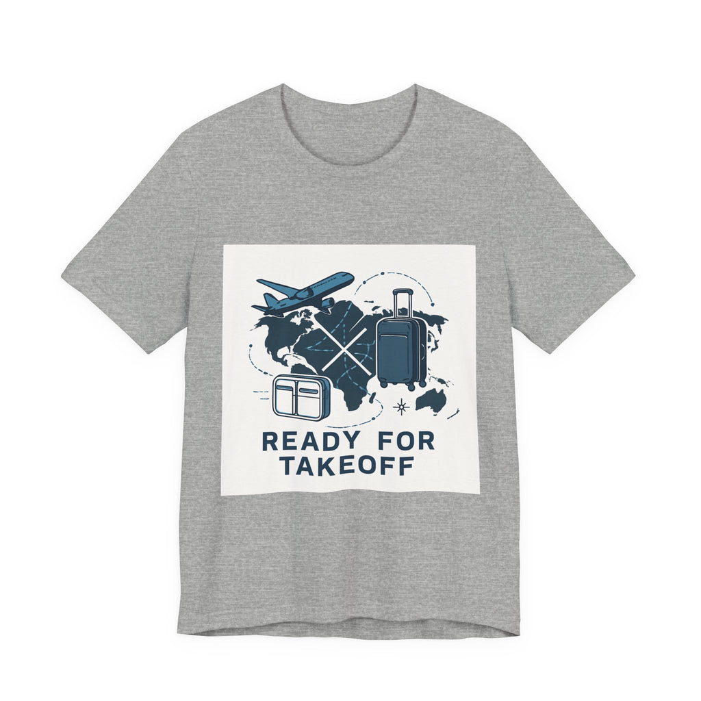 Travel Graphic Tee — "Ready For Takeoff" Plane & Luggage T-Shirt