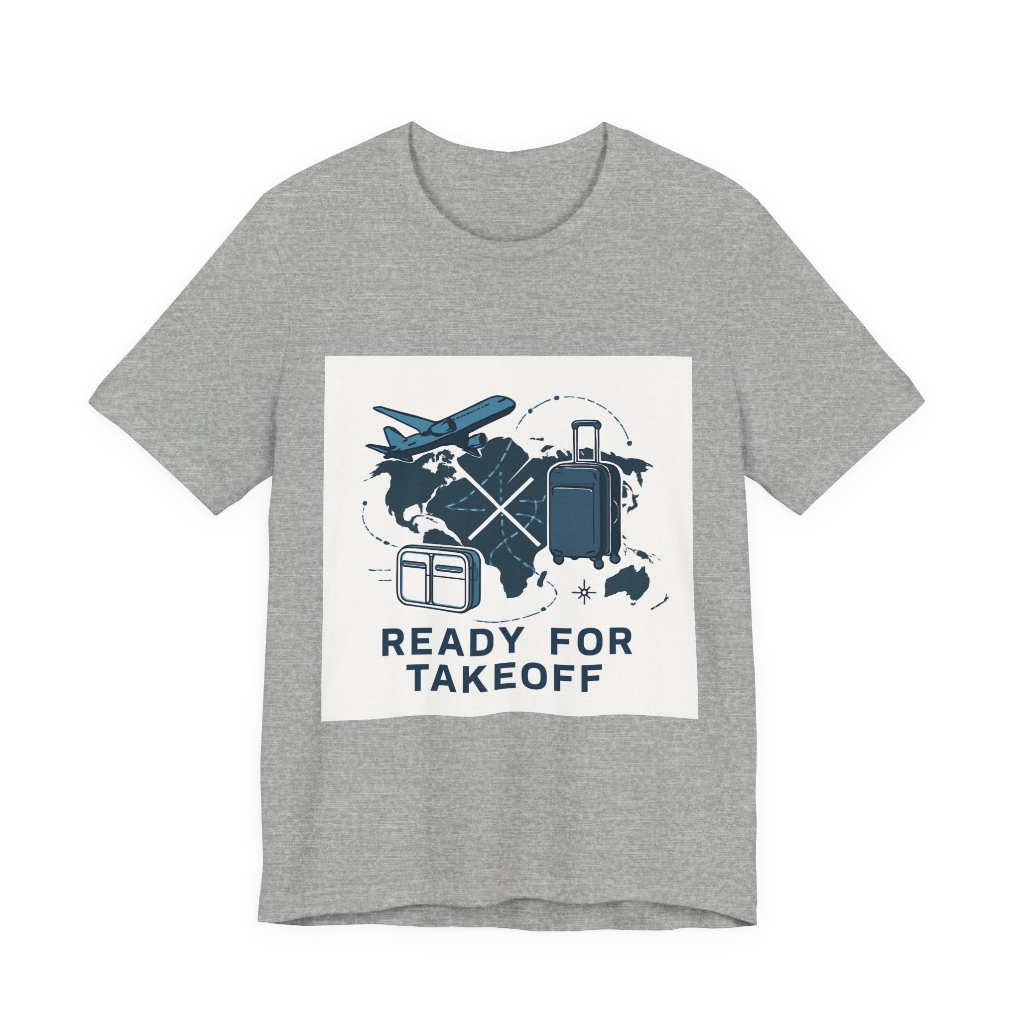 Travel Graphic Tee — "Ready For Takeoff" Plane & Luggage T-Shirt