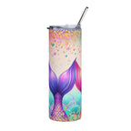 Mermaid Tail 20oz Stainless Steel Tumbler — Colorful Sparkle Ocean Drinkware