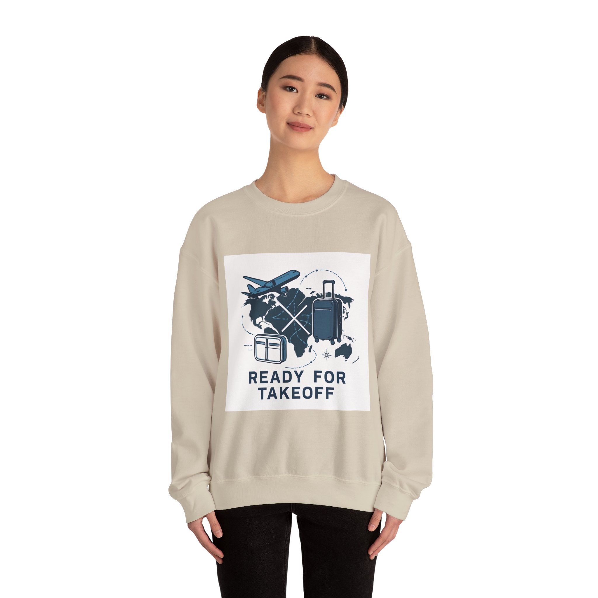 Travel Sweatshirt – "Ready for Takeoff" Crewneck for Travelers