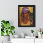 Strength Hat Portrait Framed Poster — Inspirational Scripture Wall Art (Psalm 28)