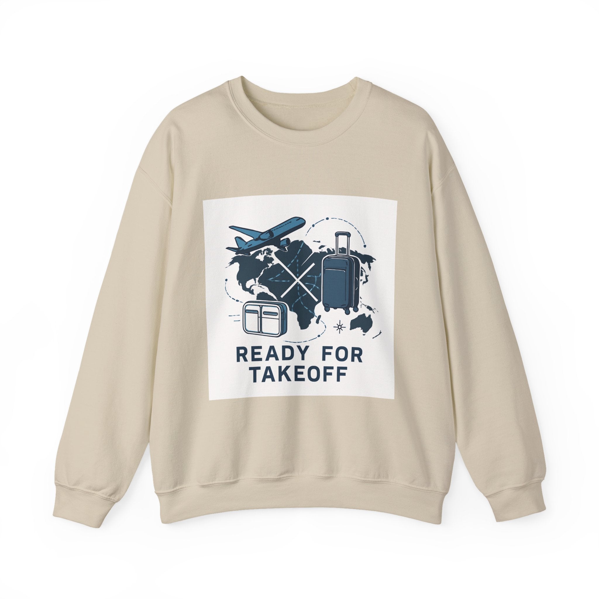 Travel Sweatshirt – "Ready for Takeoff" Crewneck for Travelers