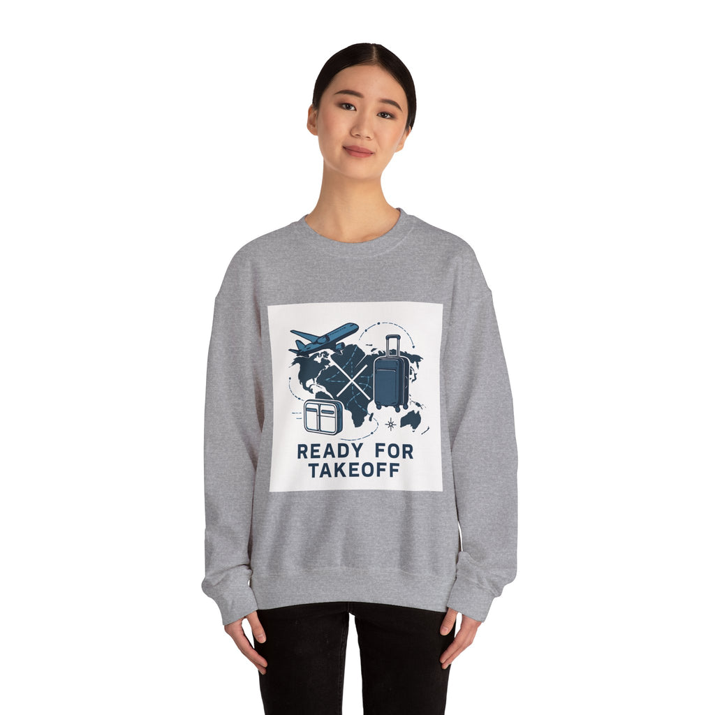 Travel Sweatshirt – "Ready for Takeoff" Crewneck for Travelers