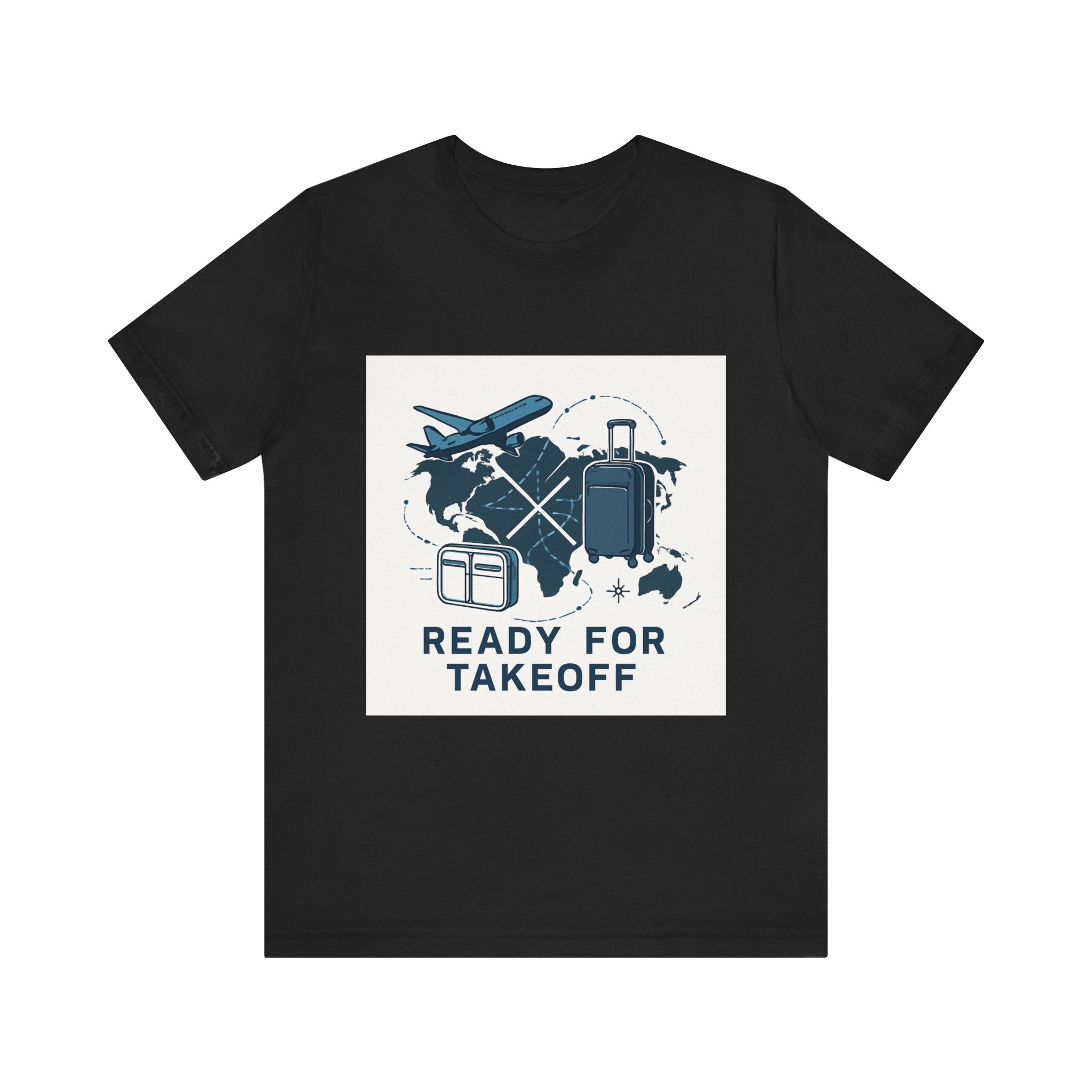 Travel Graphic Tee — "Ready For Takeoff" Plane & Luggage T-Shirt