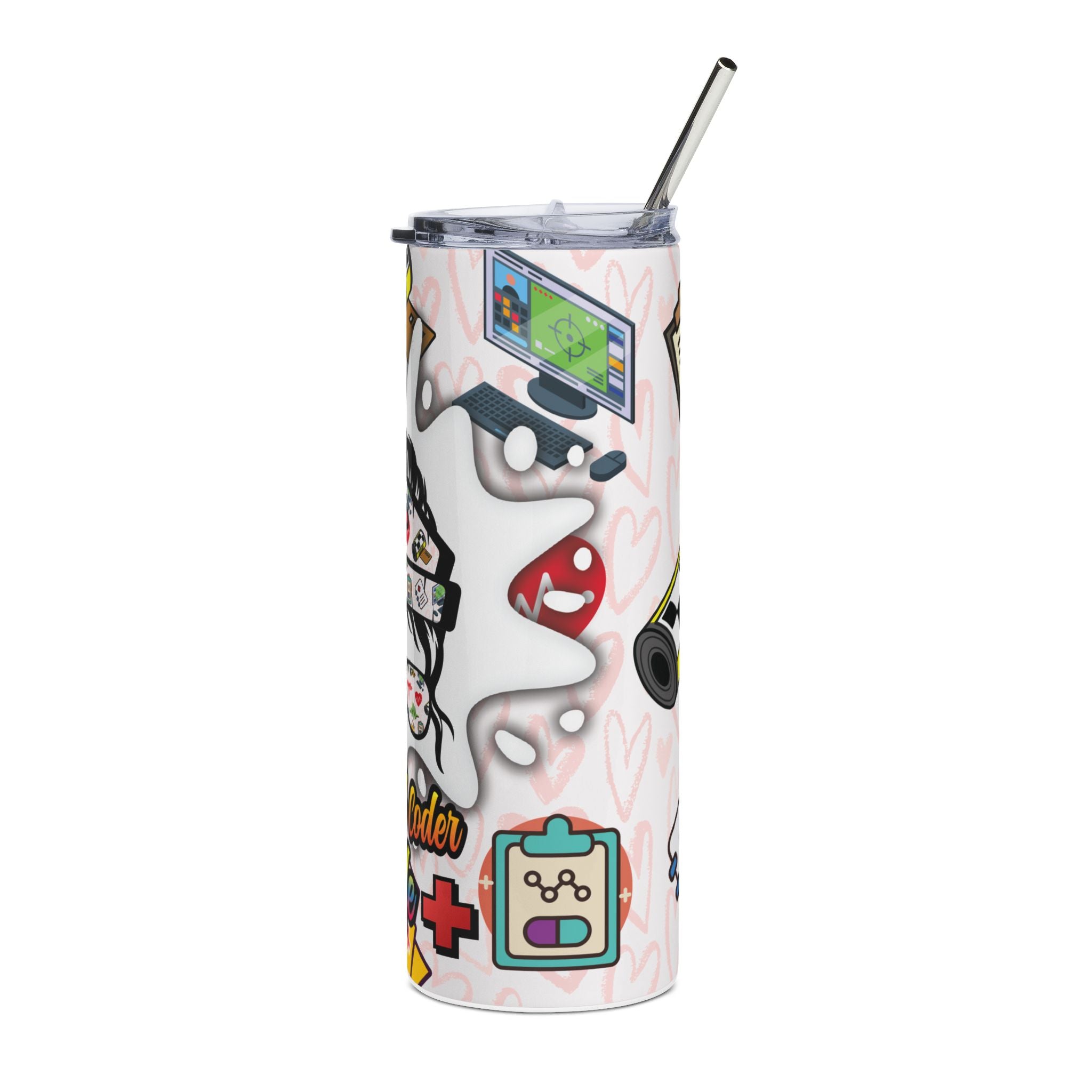Medical Coder Life 20oz Stainless Steel Tumbler – Cute Healthcare Icons