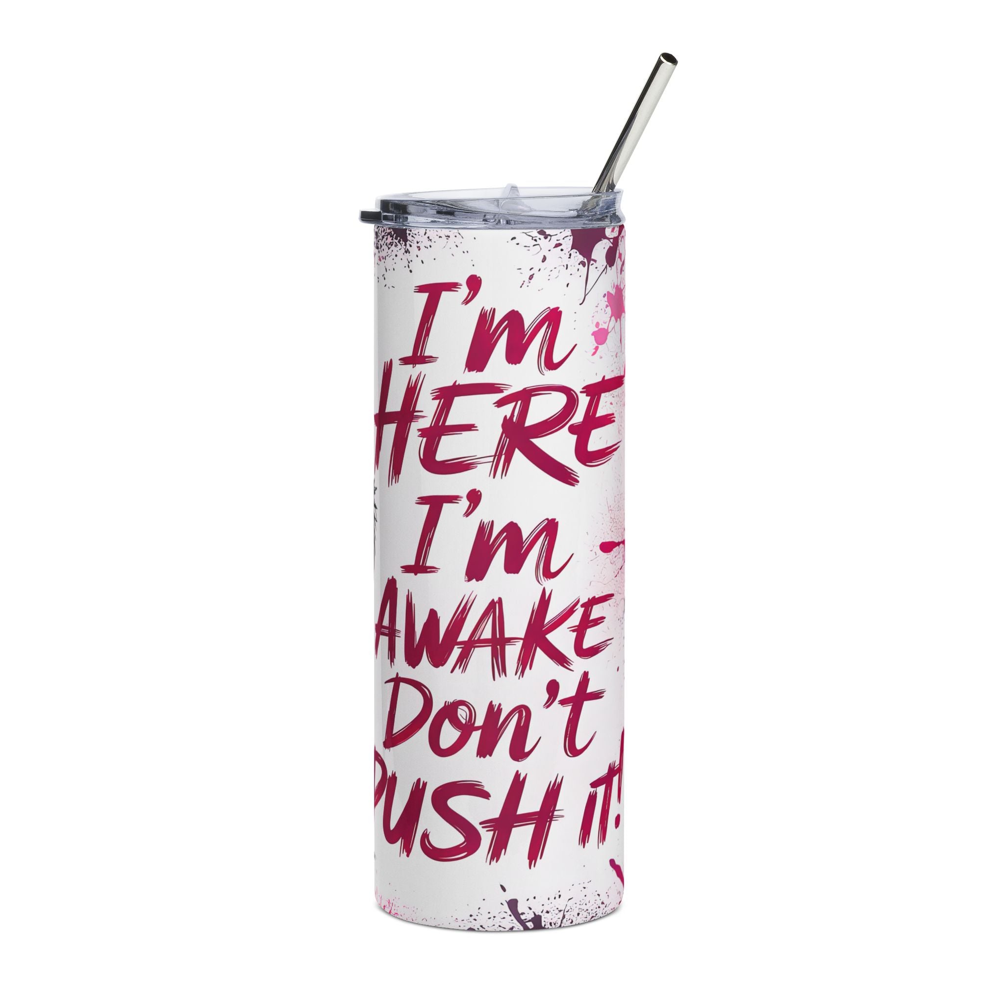 Pink Angry Bird Stainless Steel Travel Cup (I’m Not Bossy I Am Dangerously Pushing)