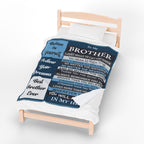 Brother Keepsake Velveteen Plush Blanket — "To My Brother" Heartfelt Message Throw