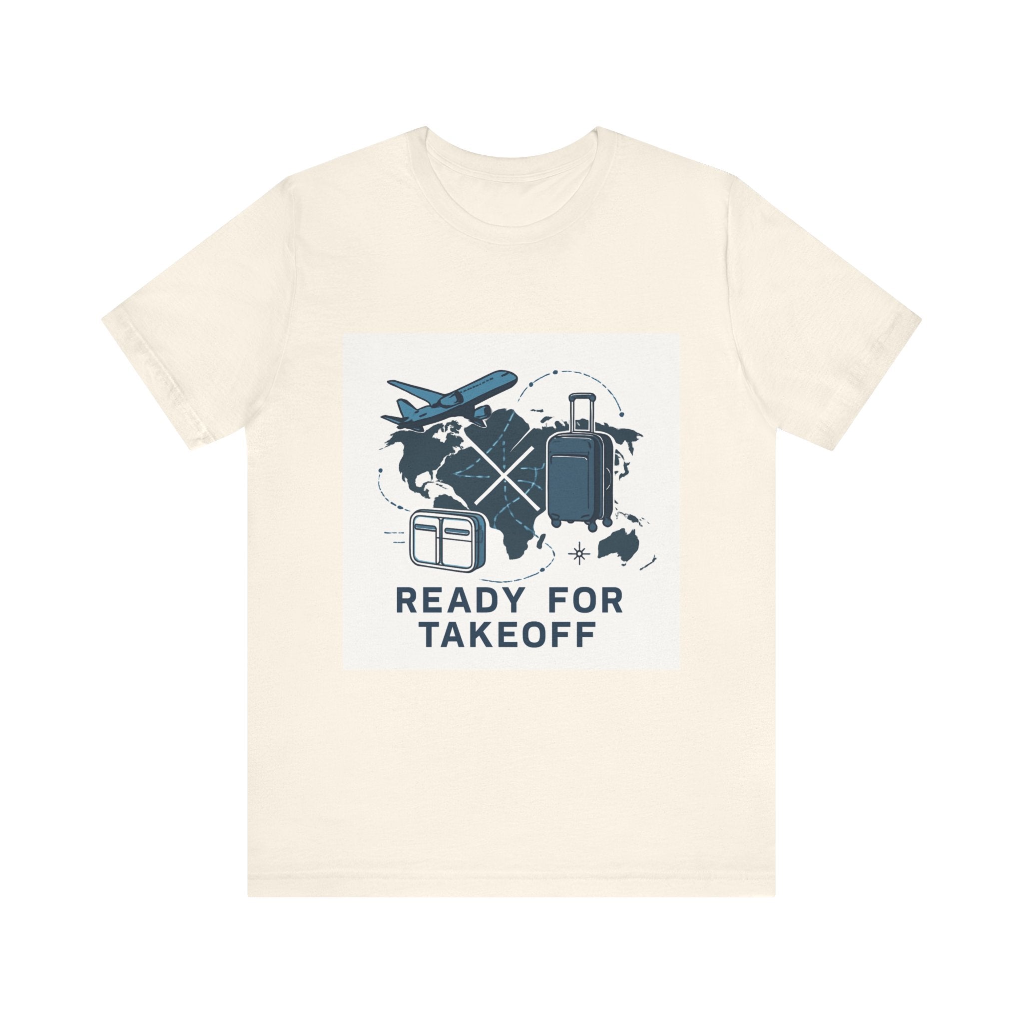 Travel Graphic Tee — "Ready For Takeoff" Plane & Luggage T-Shirt