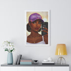 Strength Script Baseball Cap portrait Framed Vertical Poster