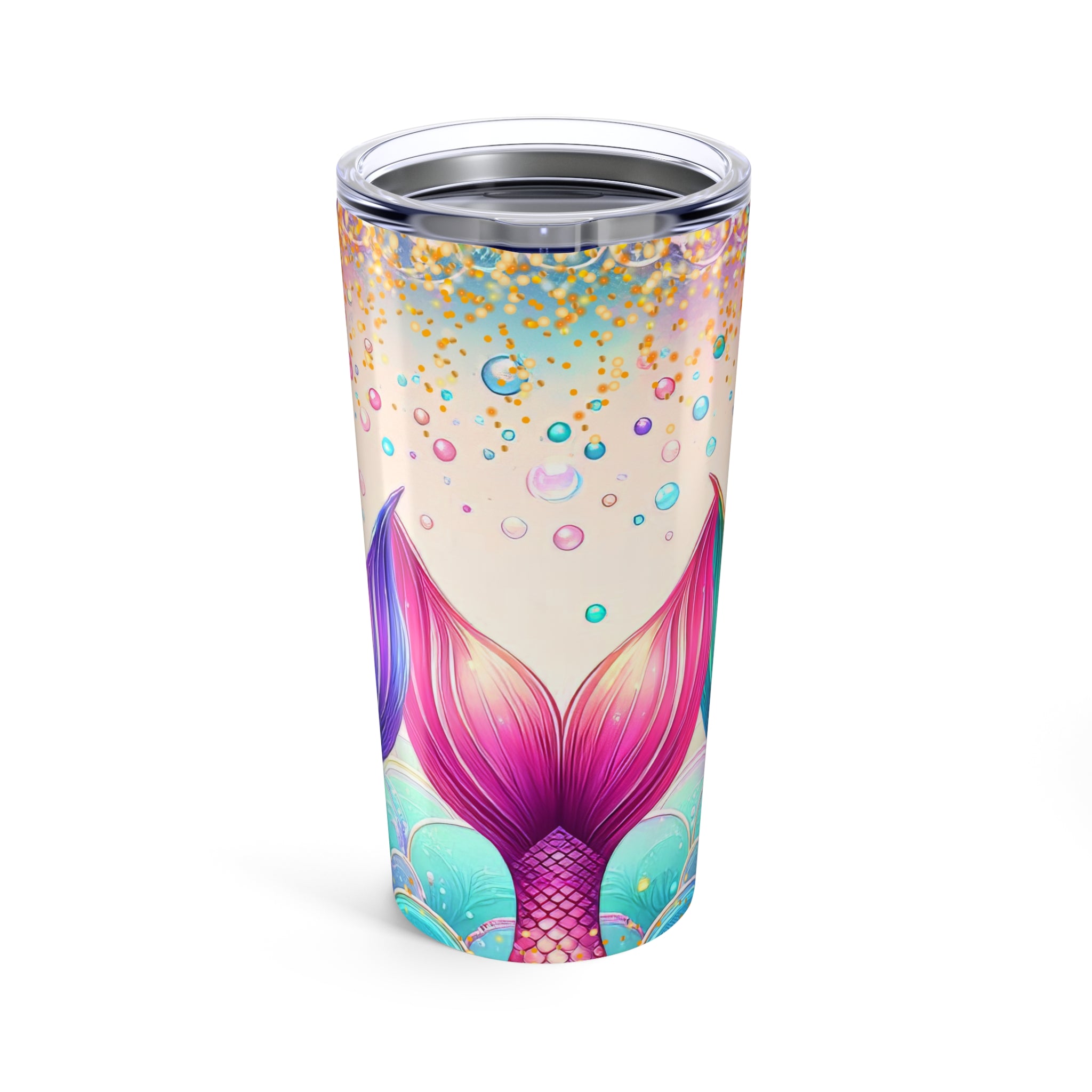 Mermaid Tail  — Colorful Underwater Bubble Stainless Travel Cup