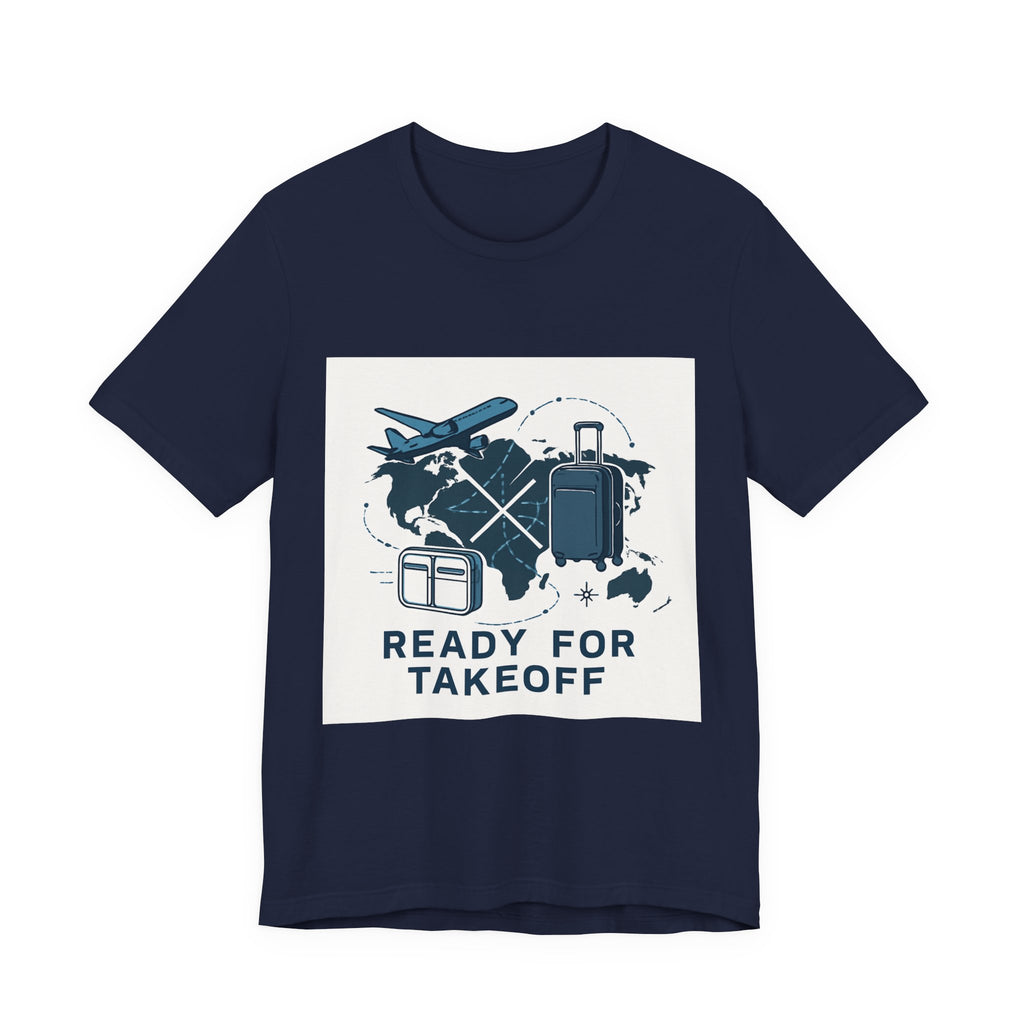 Travel Graphic Tee — "Ready For Takeoff" Plane & Luggage T-Shirt