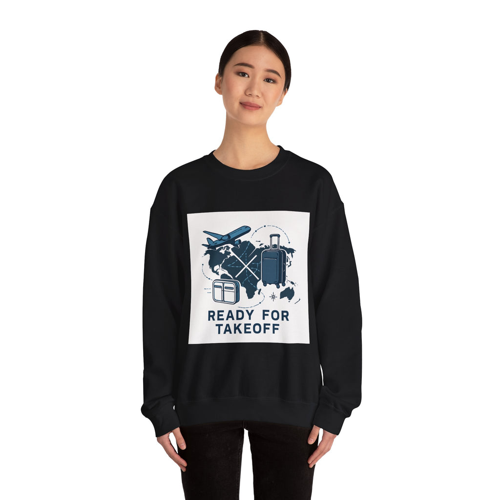 Travel Sweatshirt – "Ready for Takeoff" Crewneck for Travelers