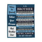 Brother Keepsake Velveteen Plush Blanket — "To My Brother" Heartfelt Message Throw