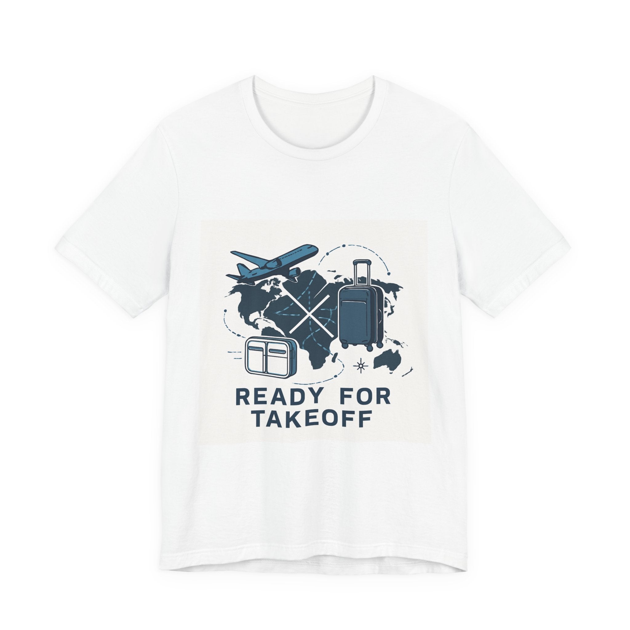 Travel Graphic Tee — "Ready For Takeoff" Plane & Luggage T-Shirt