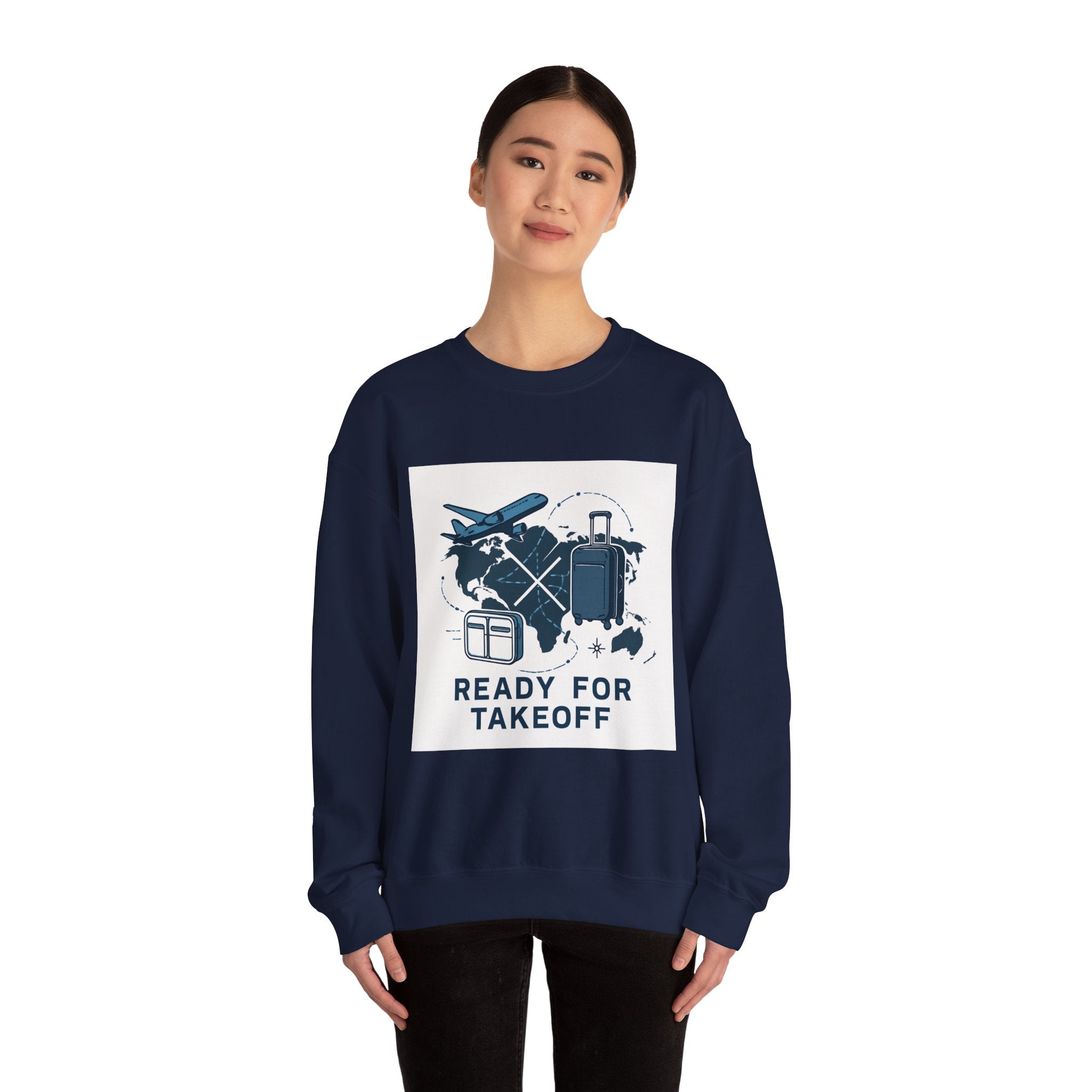 Travel Sweatshirt – "Ready for Takeoff" Crewneck for Travelers