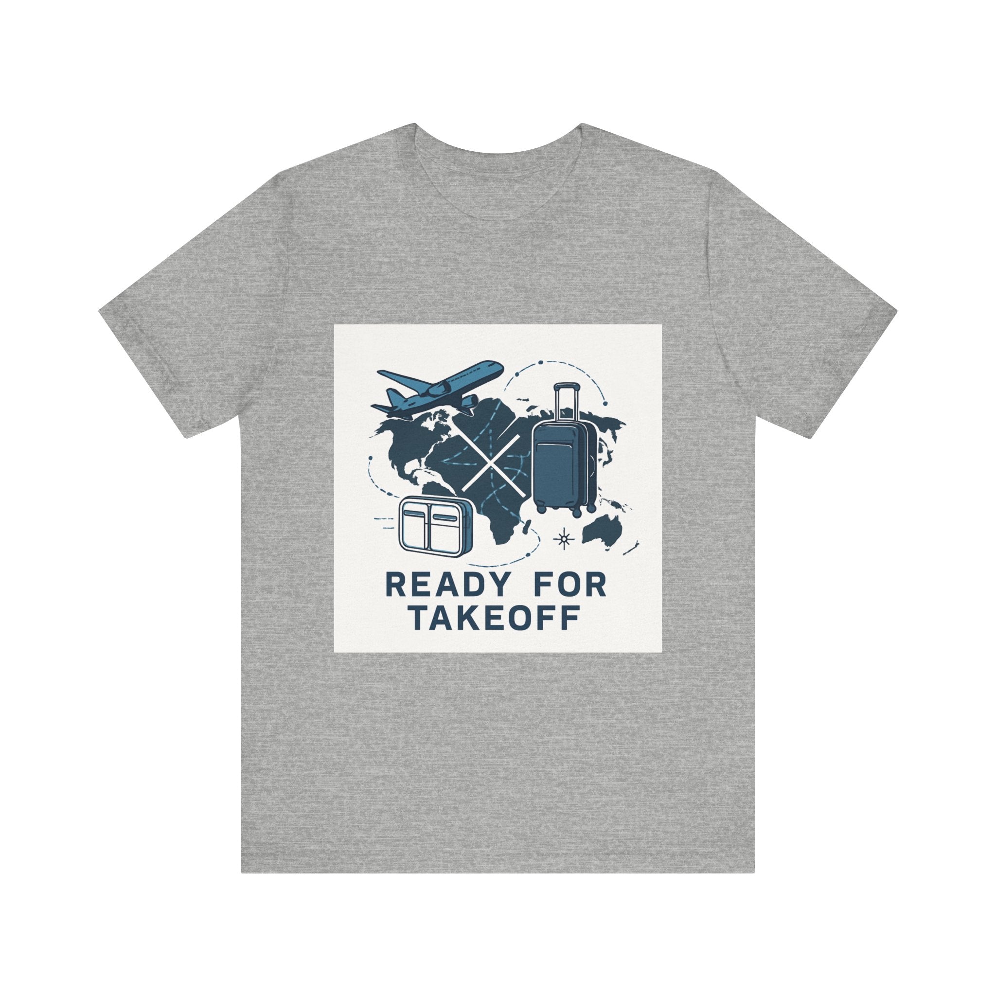 Travel Graphic Tee — "Ready For Takeoff" Plane & Luggage T-Shirt