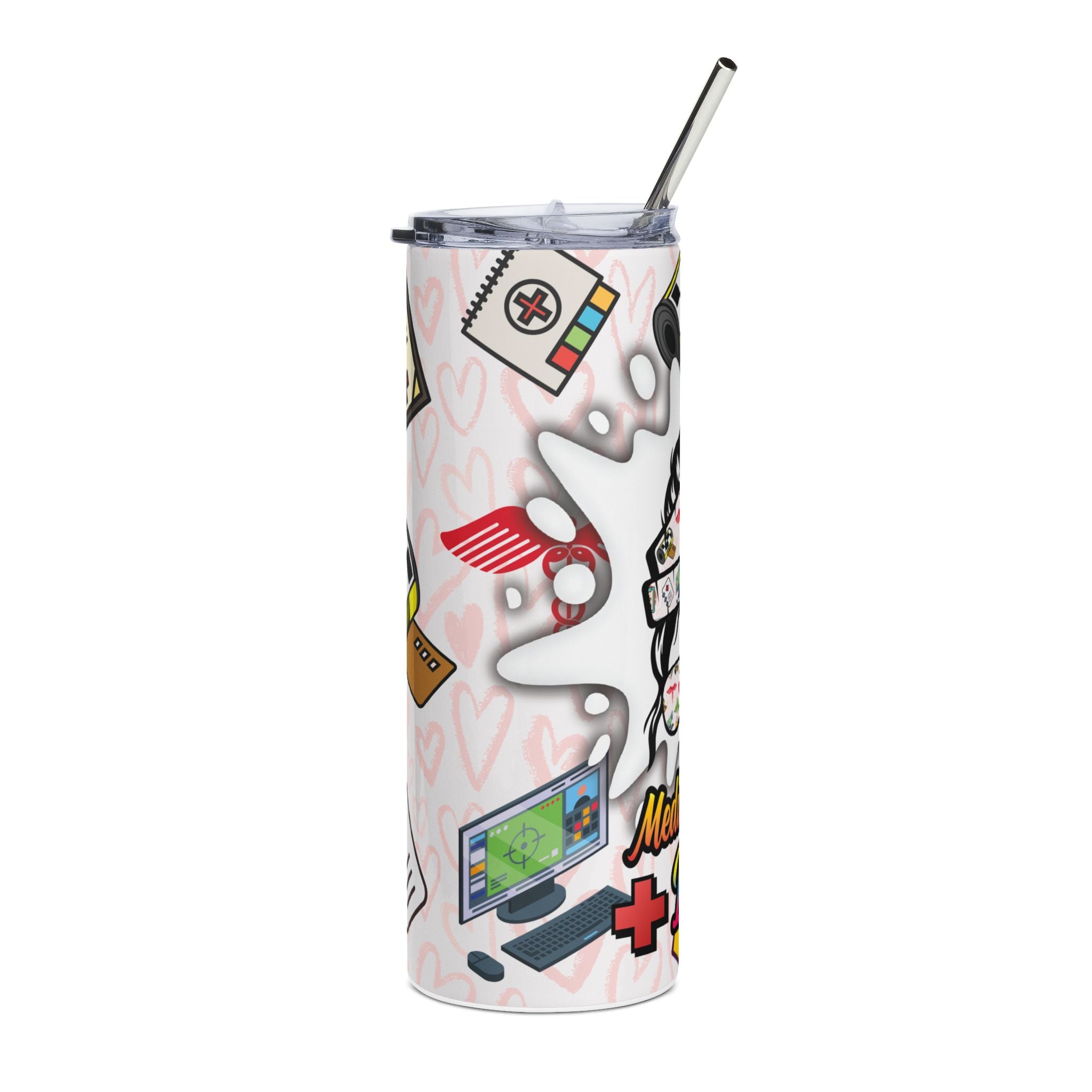 Medical Coder Life 20oz Stainless Steel Tumbler – Cute Healthcare Icons
