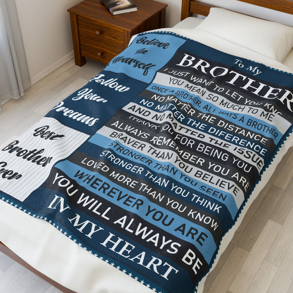 Brother Keepsake Velveteen Plush Blanket — 