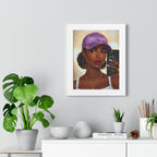 Strength Script Baseball Cap portrait Framed Vertical Poster